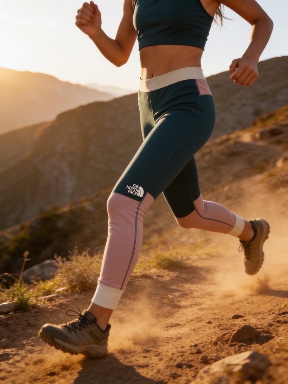 The North Face Green and Pink Performance Leggings